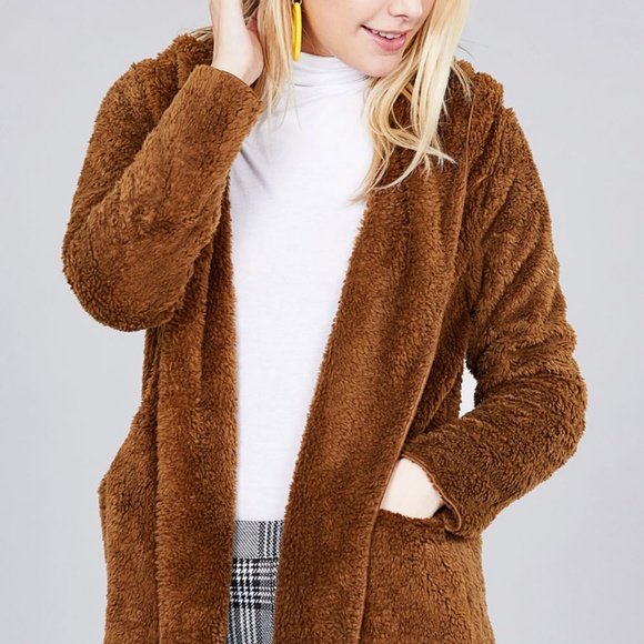 felicias Jackets & Blazers - NEW Camel Brown Fluffy Jacket
